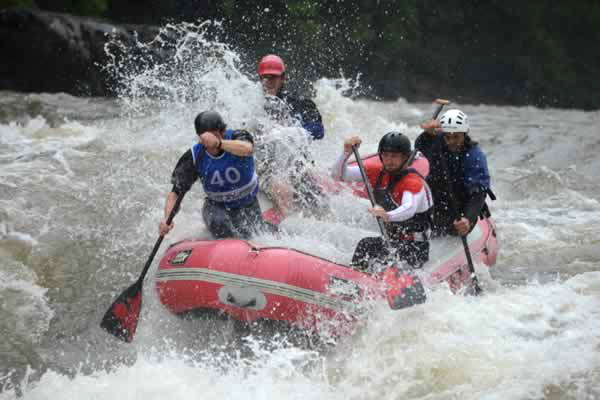 Team A on the downriver course